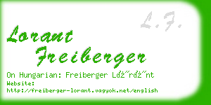 lorant freiberger business card